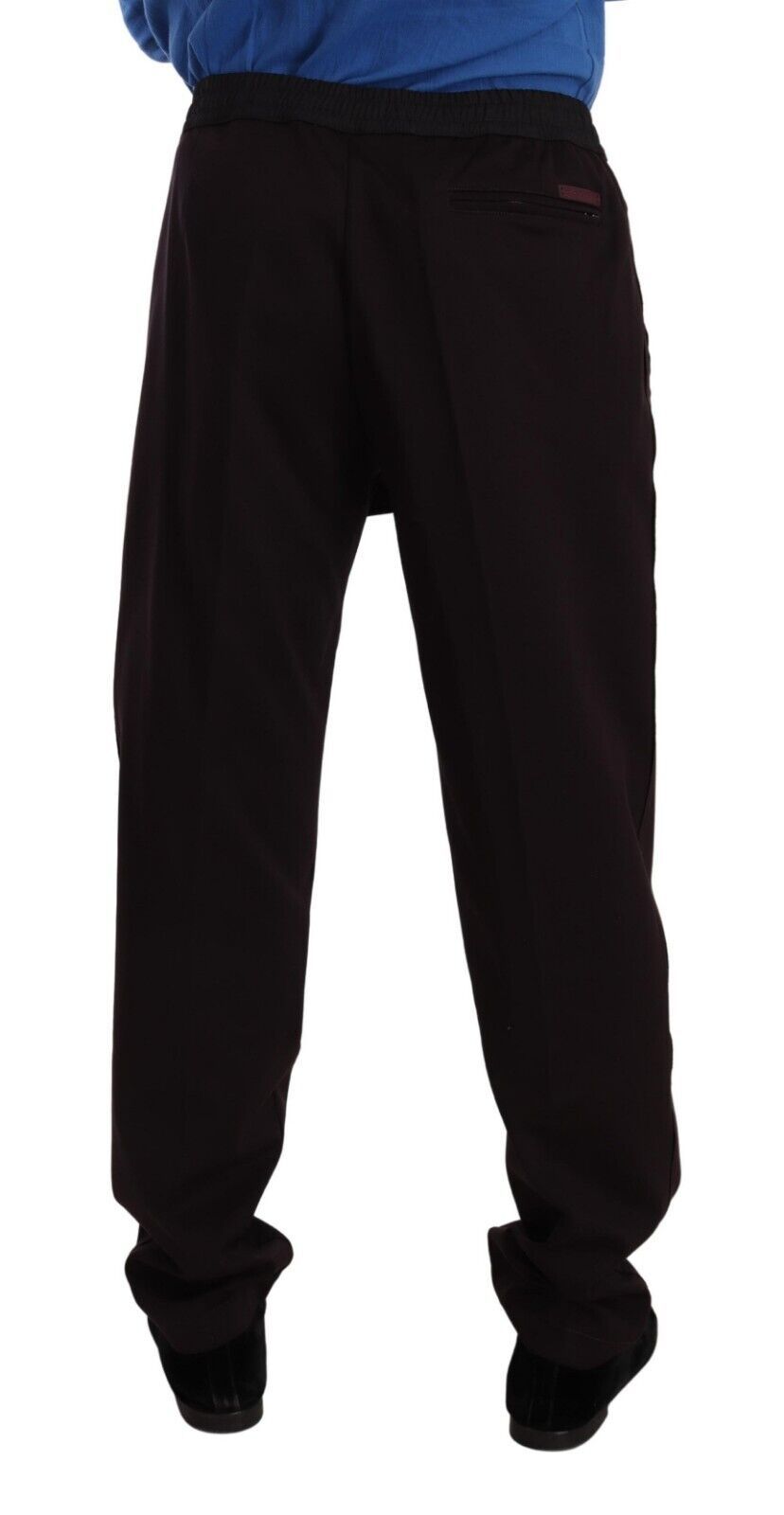 Elegantes pantalones deportivos de algodón burdeos
