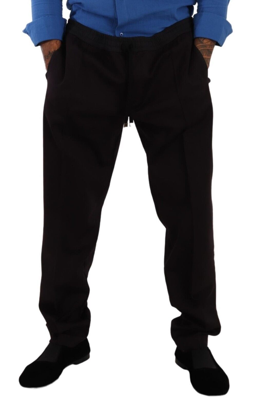 Elegantes pantalones deportivos de algodón burdeos