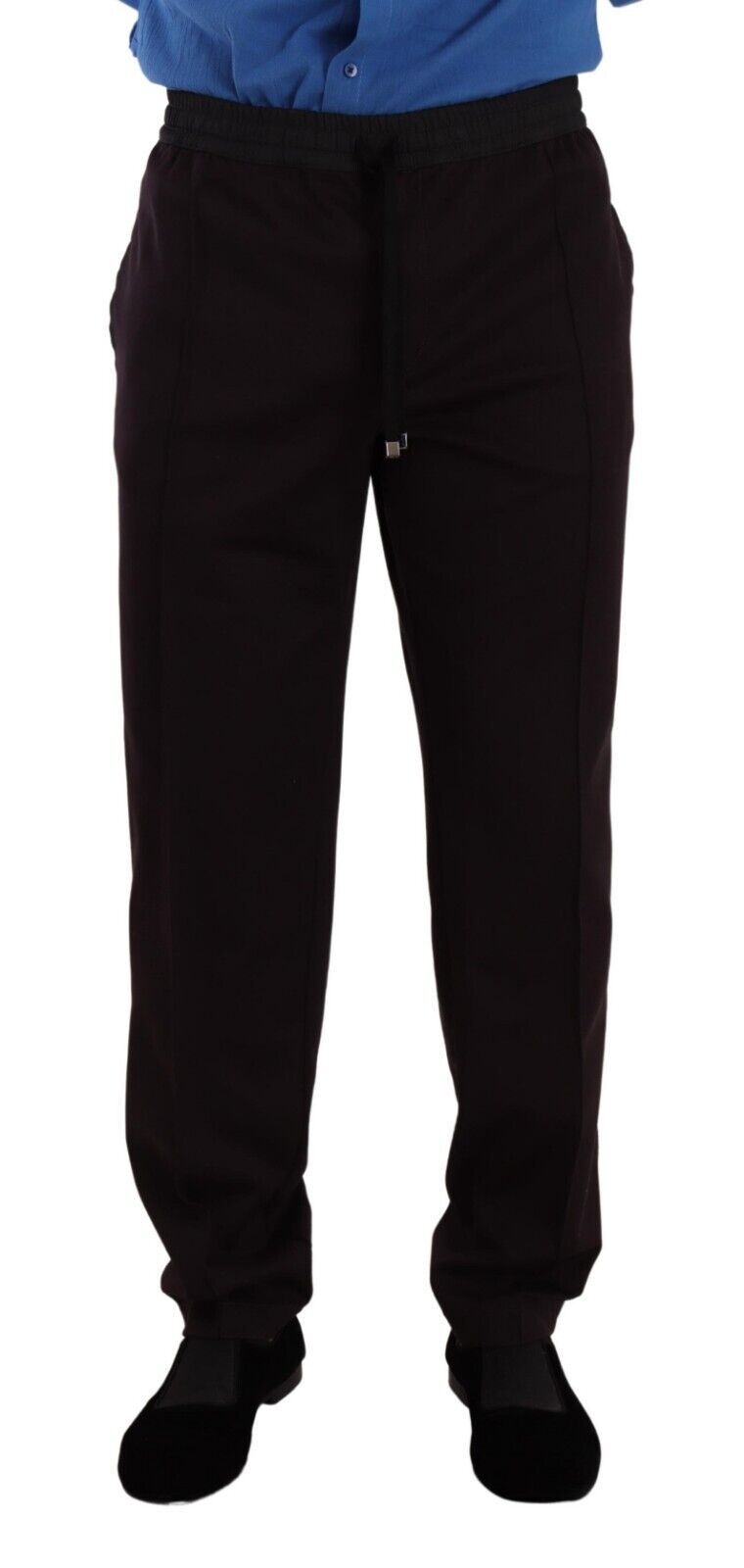 Elegantes pantalones deportivos de algodón burdeos