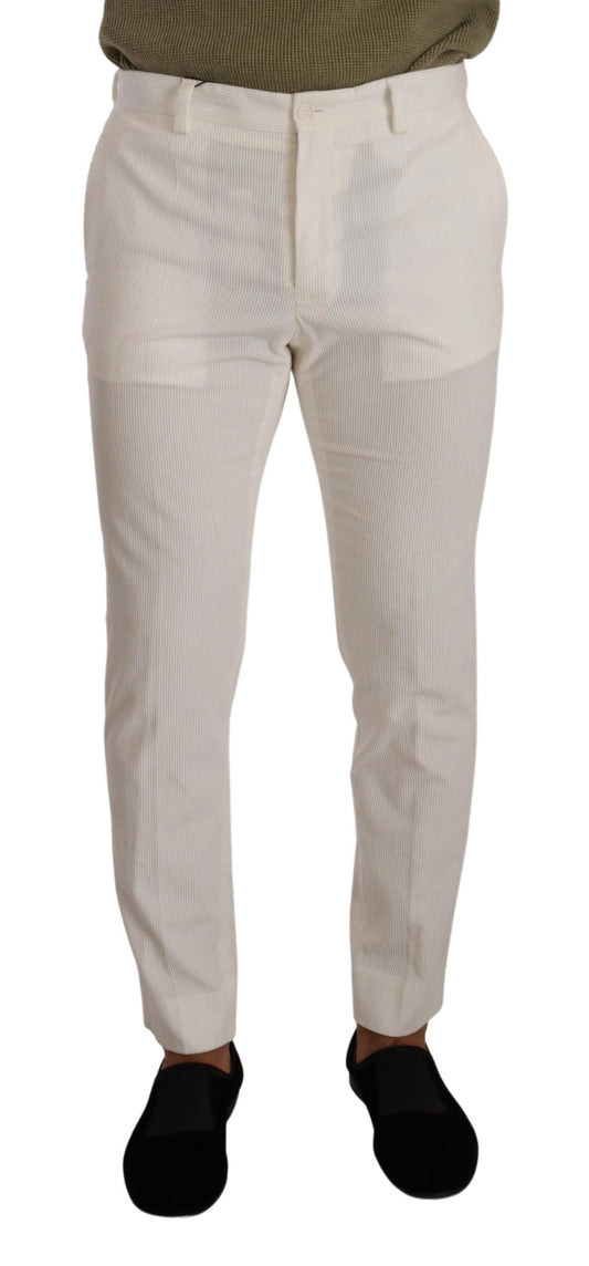Pantalones elegantes de algodón de corte entallado