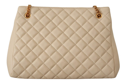 Elegante bolso tote de piel napa acolchada
