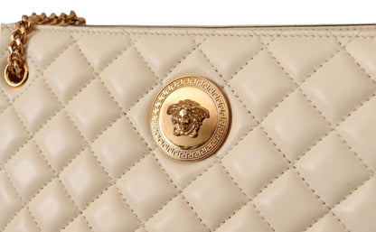 Elegante bolso tote de piel napa acolchada