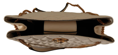 Elegante bolso tote de piel napa acolchada