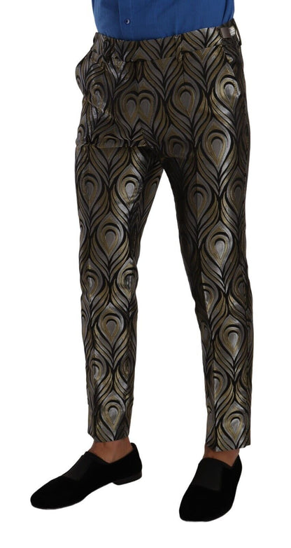 Pantalones de vestir metalizados elegantes de corte entallado