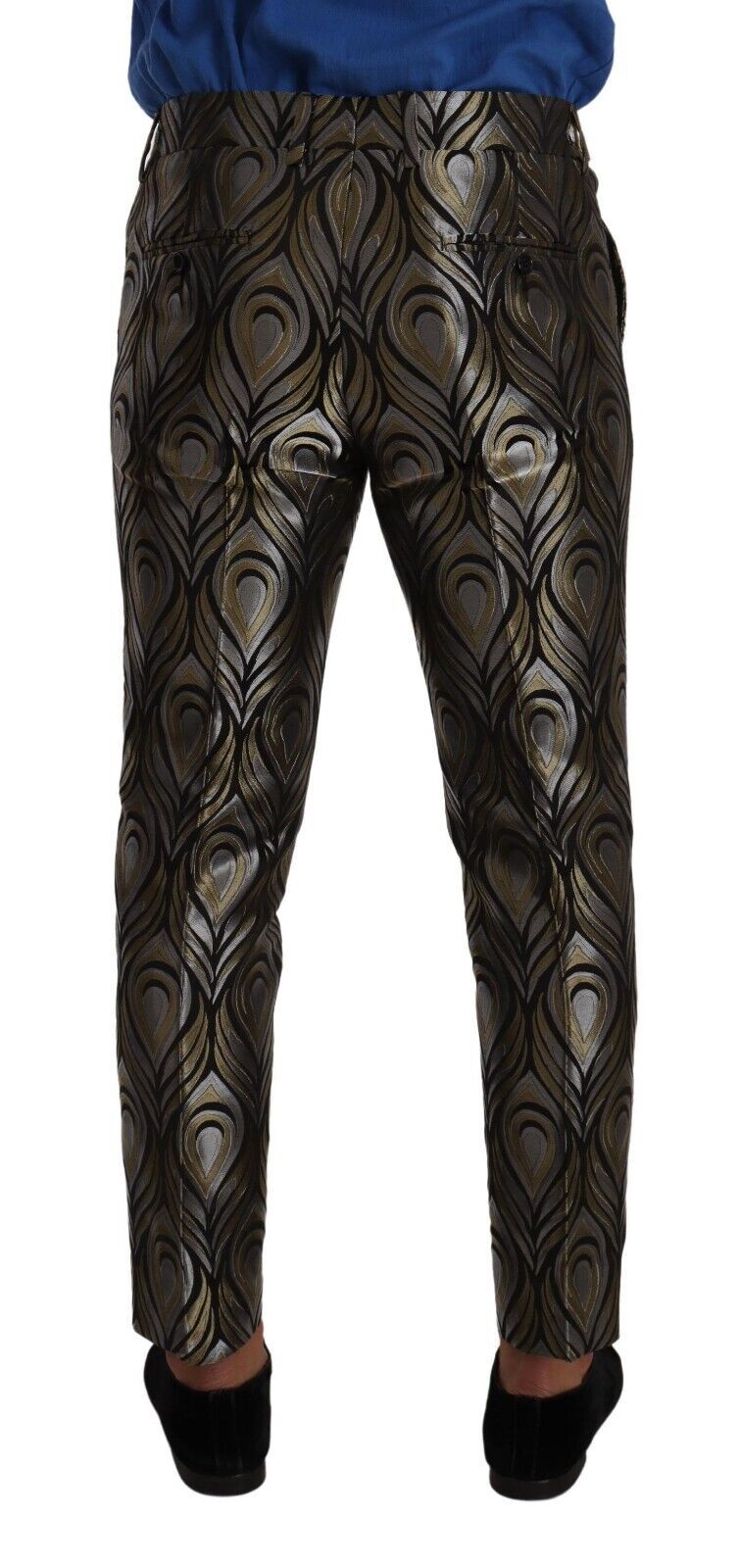 Pantalones de vestir metalizados elegantes de corte entallado