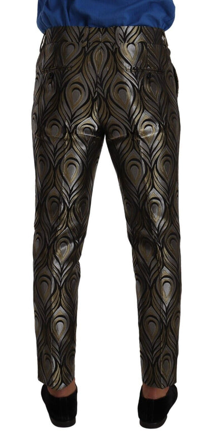 Pantalones de vestir metalizados elegantes de corte entallado