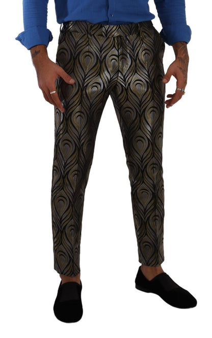 Pantalones de vestir metalizados elegantes de corte entallado