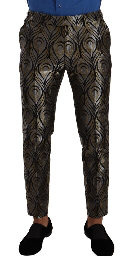 Pantalones de vestir metalizados elegantes de corte entallado