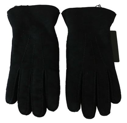 Guantes de motociclista elegantes de cuero negro