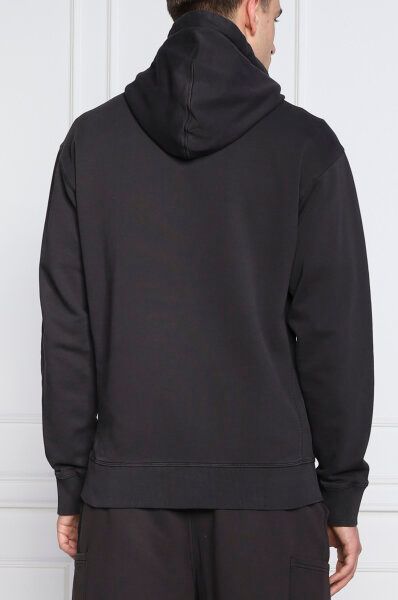 Elegante sudadera con capucha de algodón azul oscuro