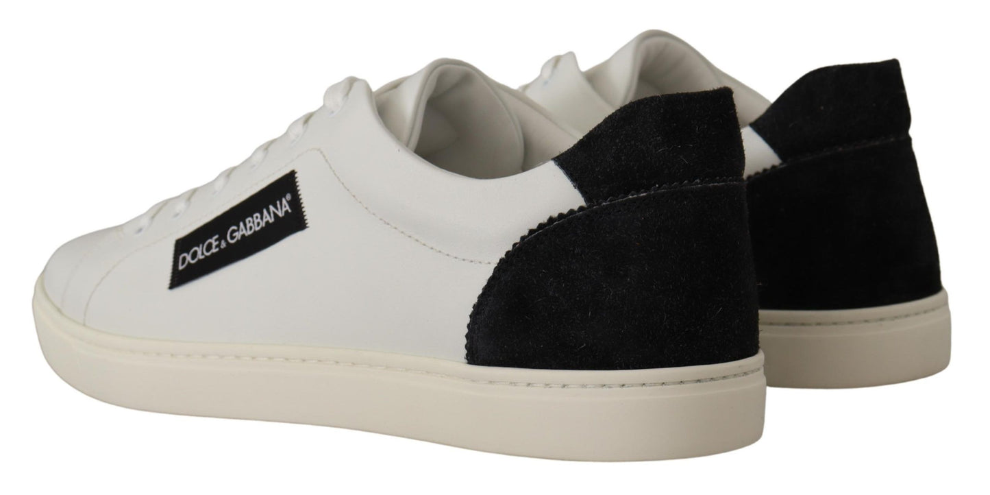 Elegantes zapatillas bajas de cuero blanco