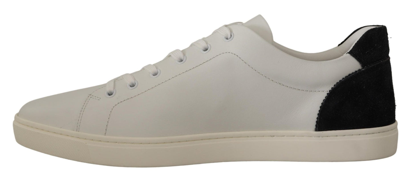 Elegantes zapatillas bajas de cuero blanco