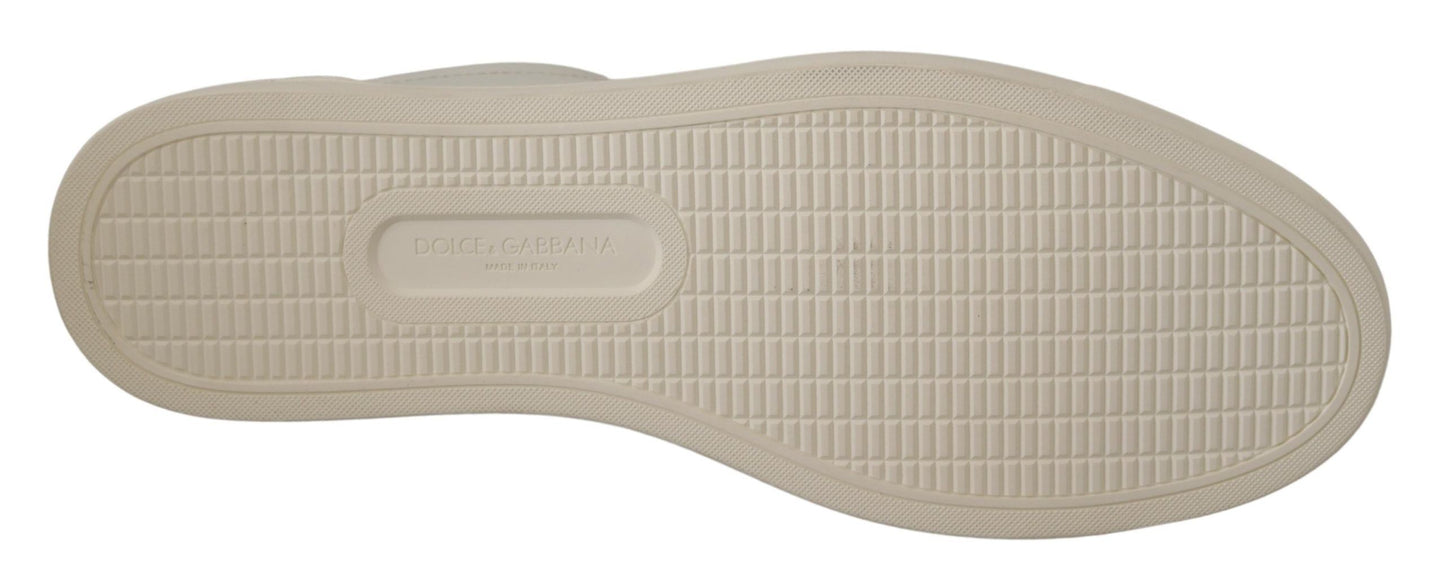 Elegantes zapatillas bajas de cuero blanco