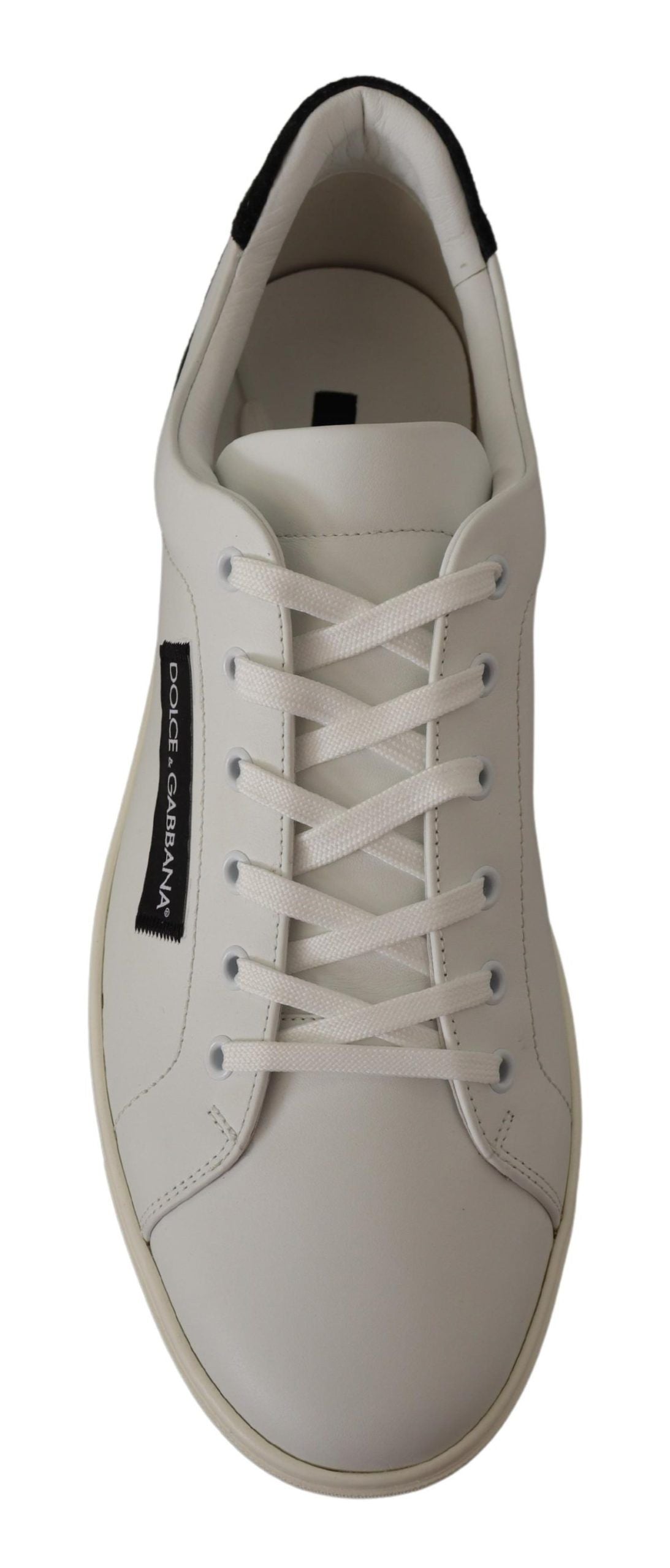 Elegantes zapatillas bajas de cuero blanco
