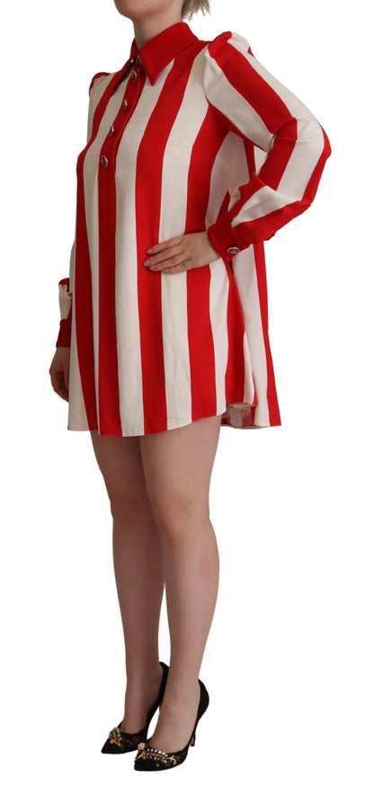 Elegante minivestido camisero a rayas