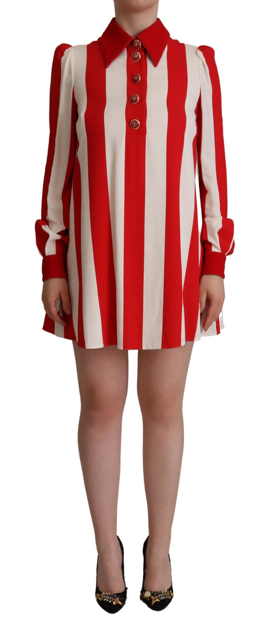 Elegante minivestido camisero a rayas