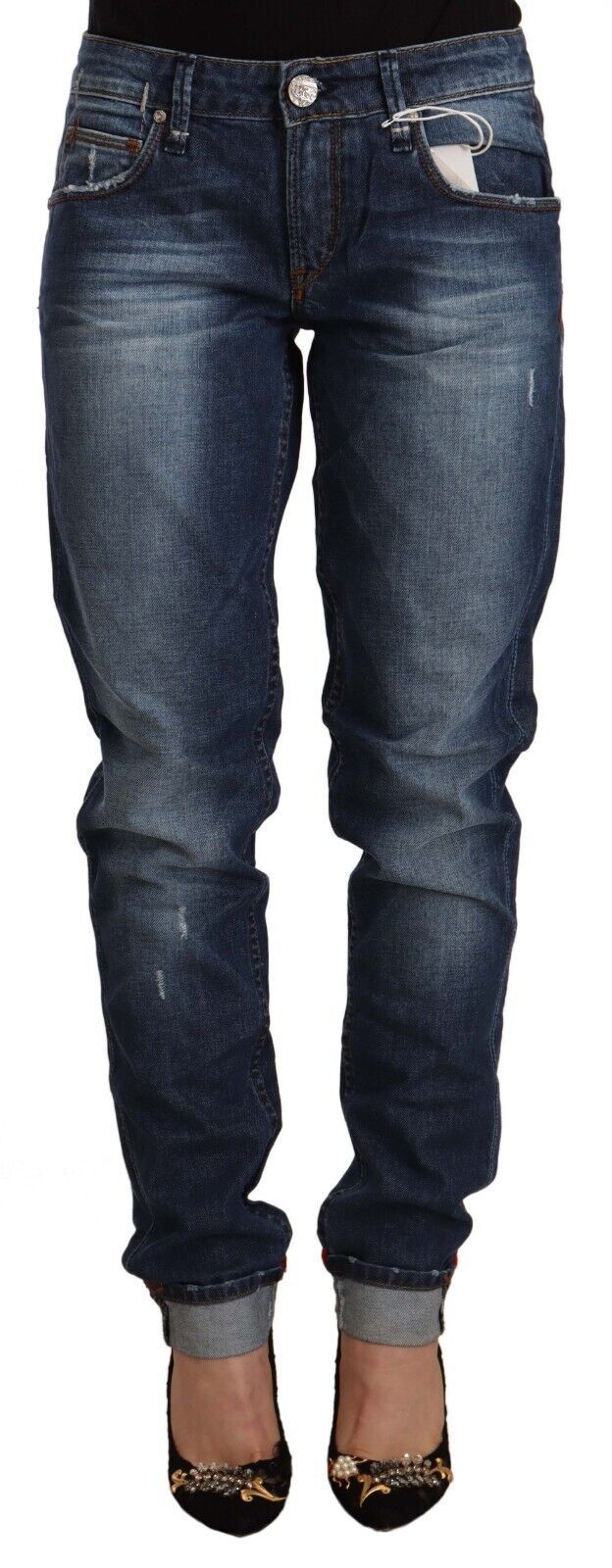 Denim de mezcla de algodón de corte ajustado y elegante