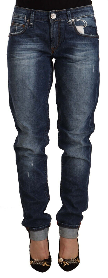 Denim de mezcla de algodón de corte ajustado y elegante