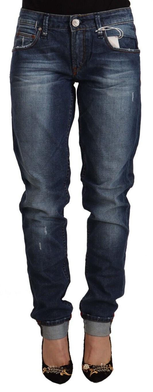 Denim de mezcla de algodón de corte ajustado y elegante