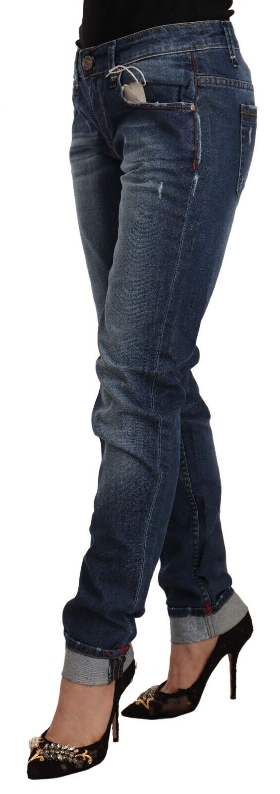 Denim de mezcla de algodón de corte ajustado y elegante
