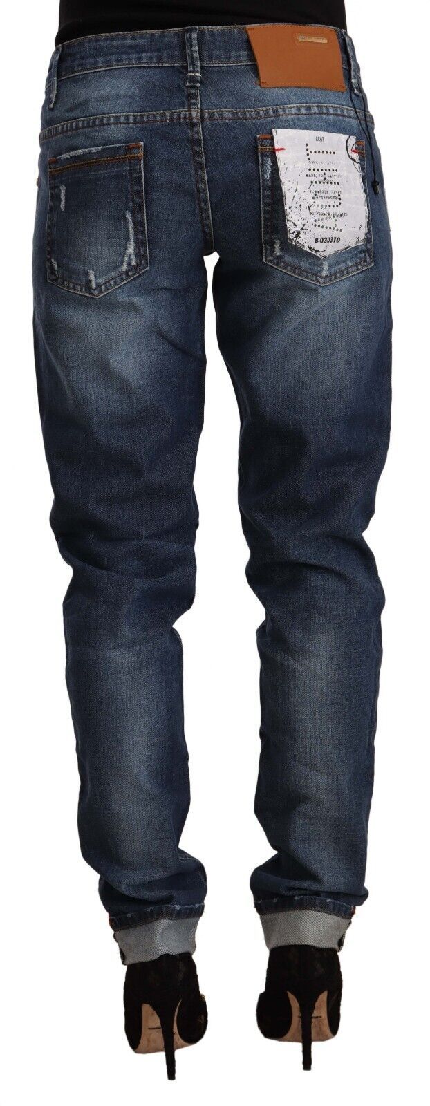Denim de mezcla de algodón de corte ajustado y elegante