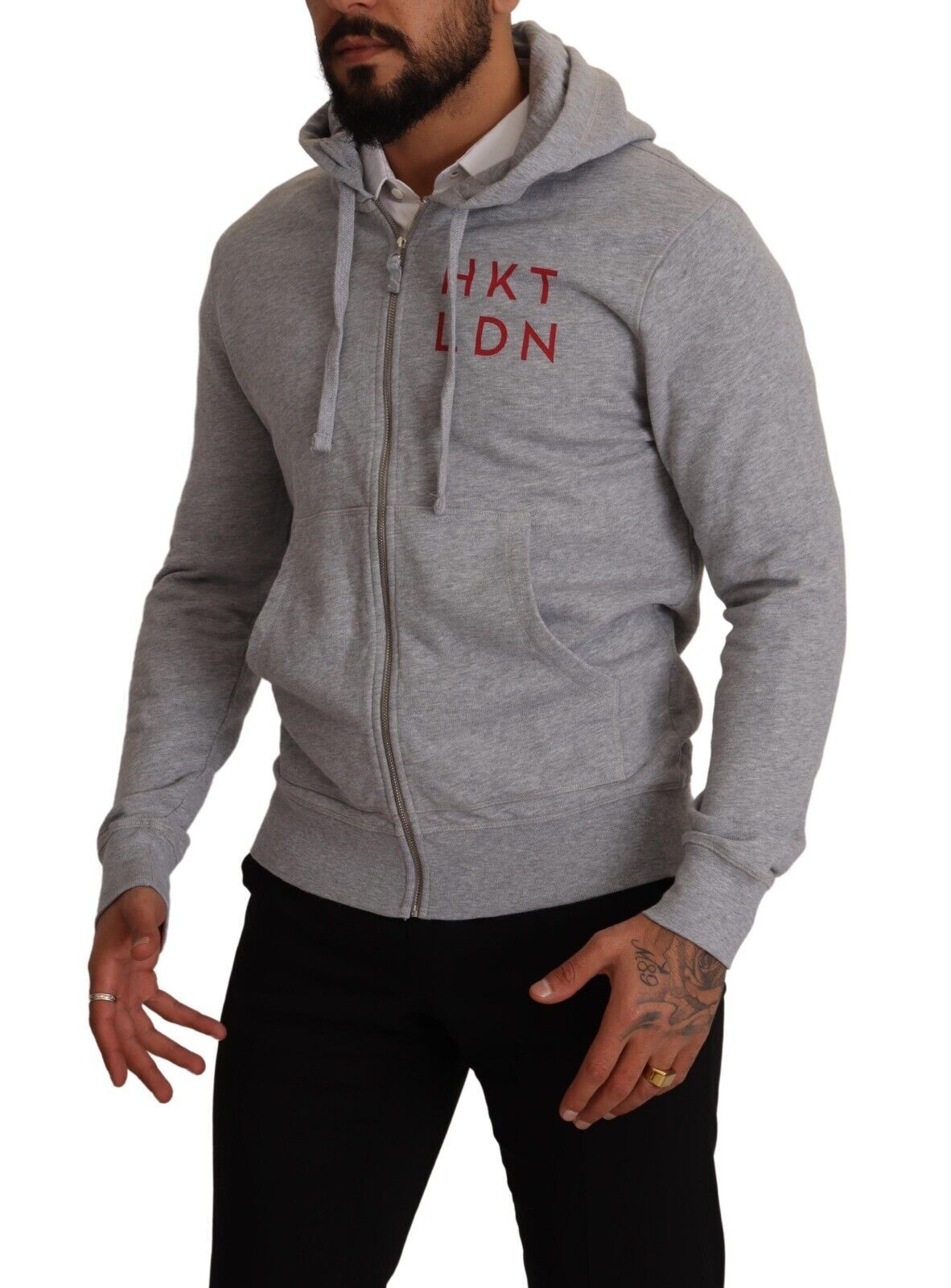 Elegante suéter Hackett con capucha y cremallera completa