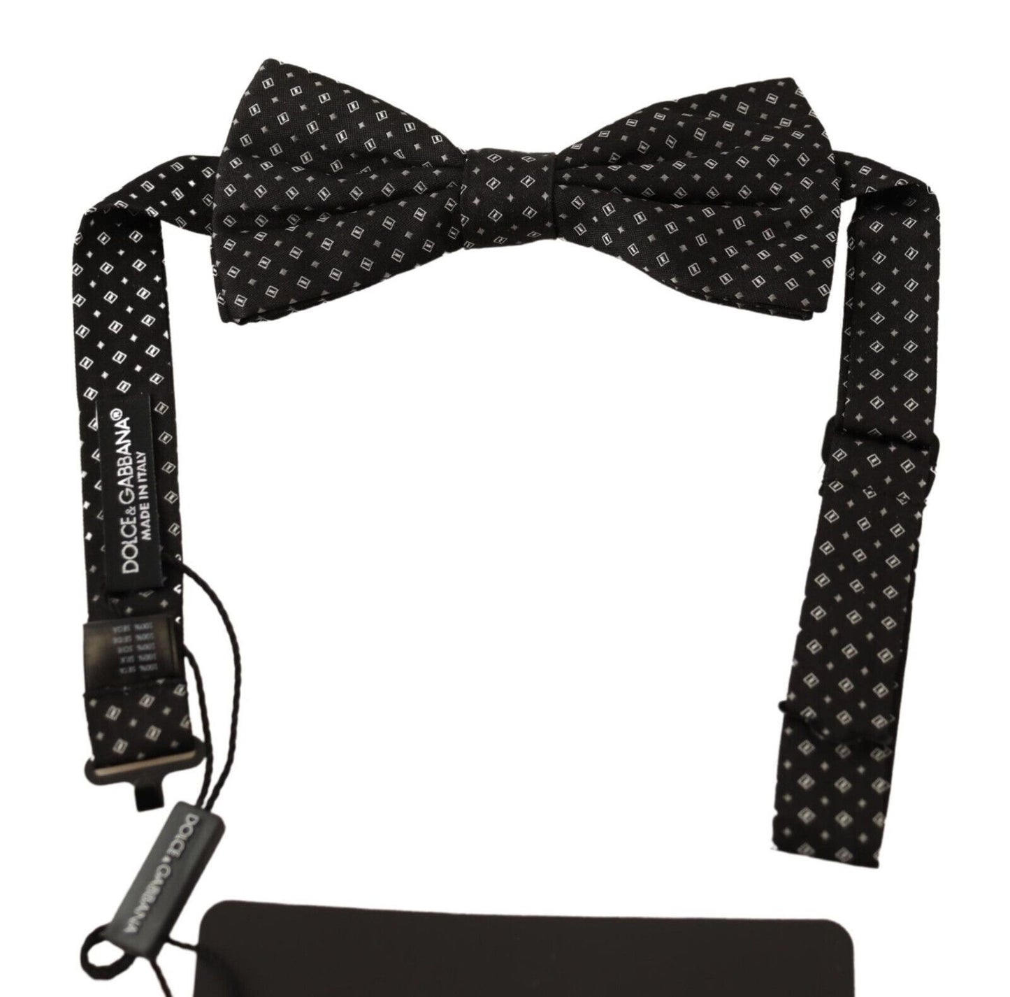 Elegante pajarita de seda negra de fantasía
