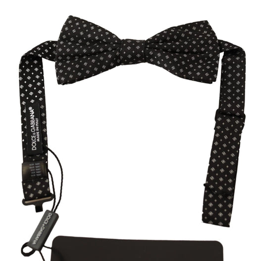 Elegante pajarita de seda negra de fantasía