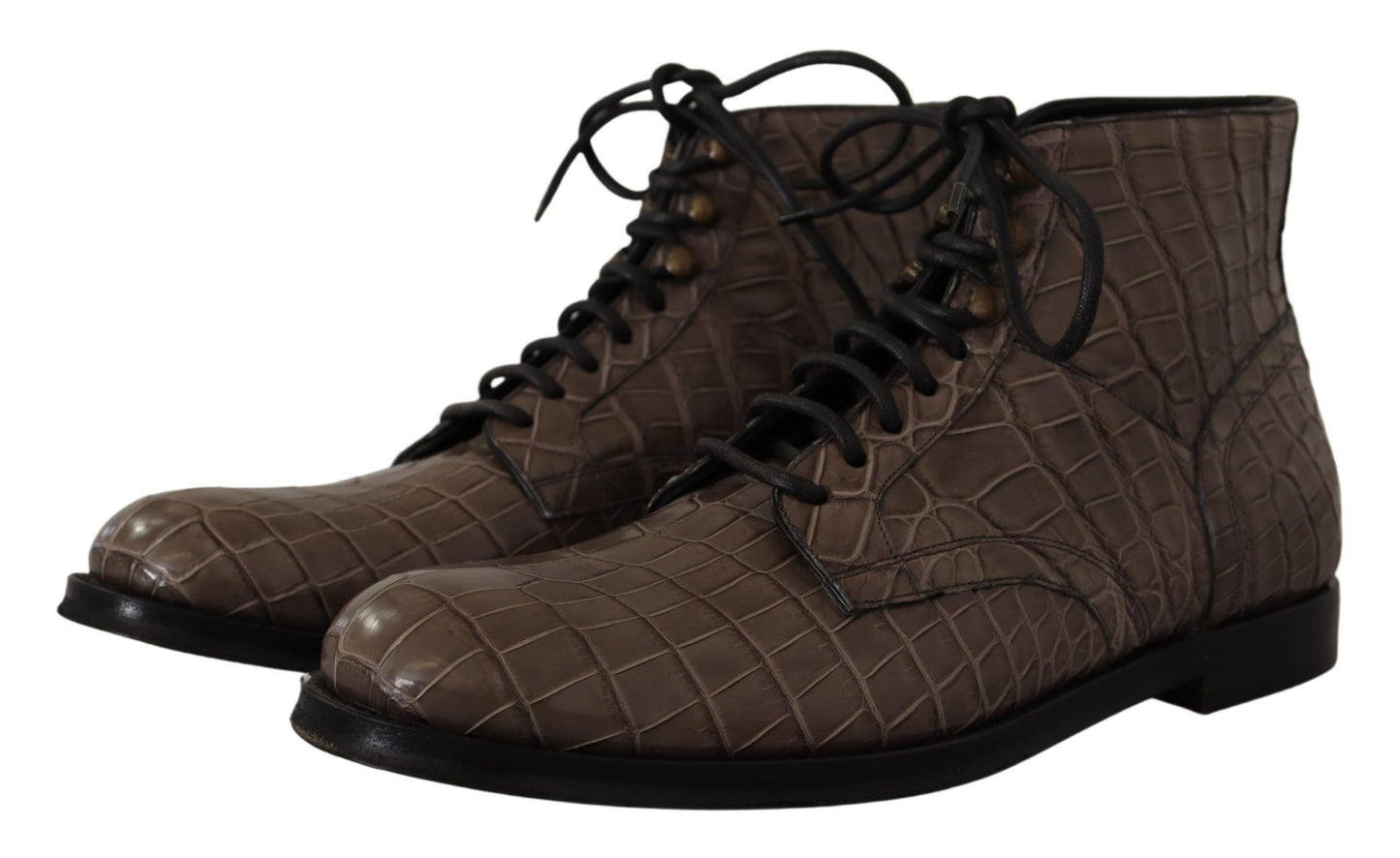 Elegantes botas brogue Derby de cocodrilo