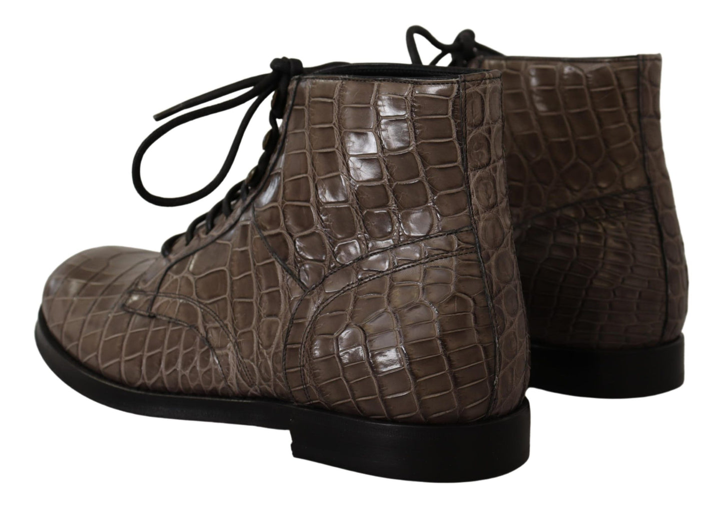 Elegantes botas brogue Derby de cocodrilo