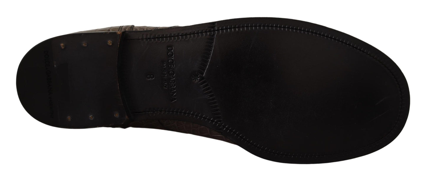 Elegantes botas brogue Derby de cocodrilo