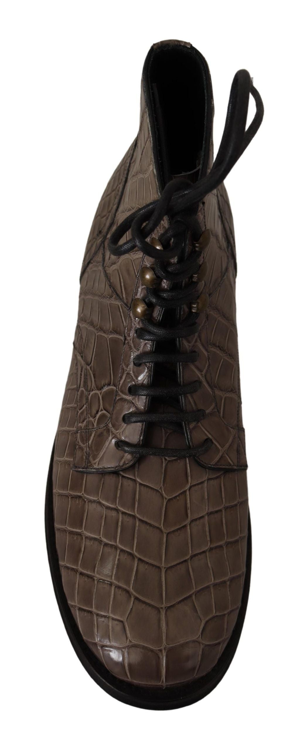 Elegantes botas brogue Derby de cocodrilo
