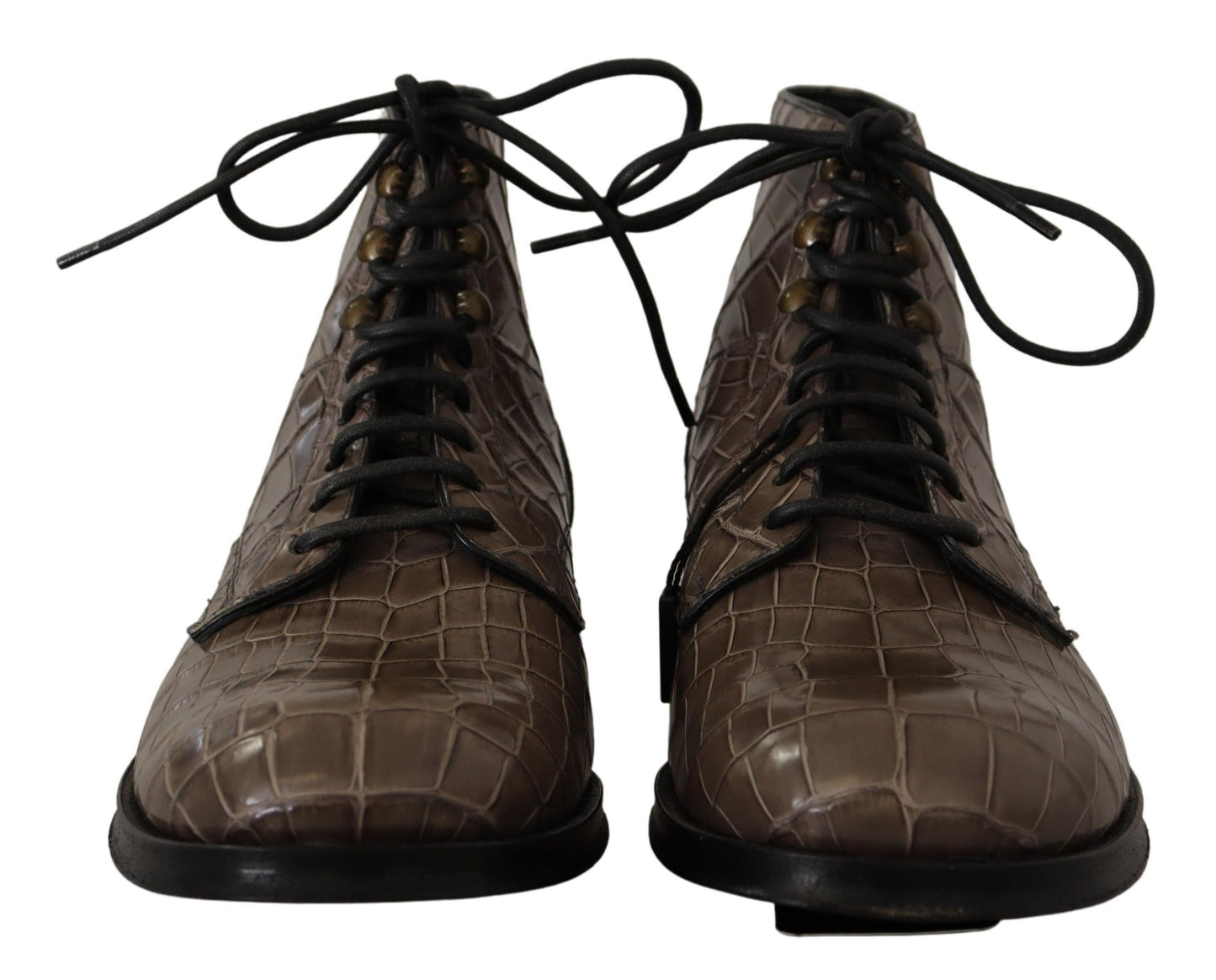 Elegantes botas brogue Derby de cocodrilo