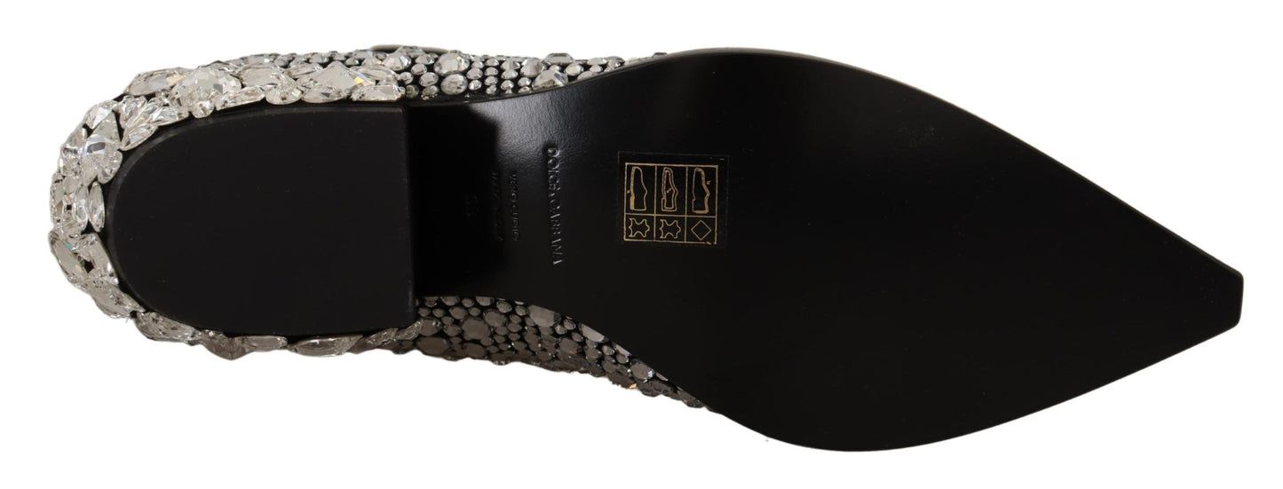 Botas de ante negro adornadas con cristales