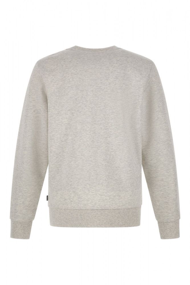 Elegante sudadera de algodón gris con cuello redondo