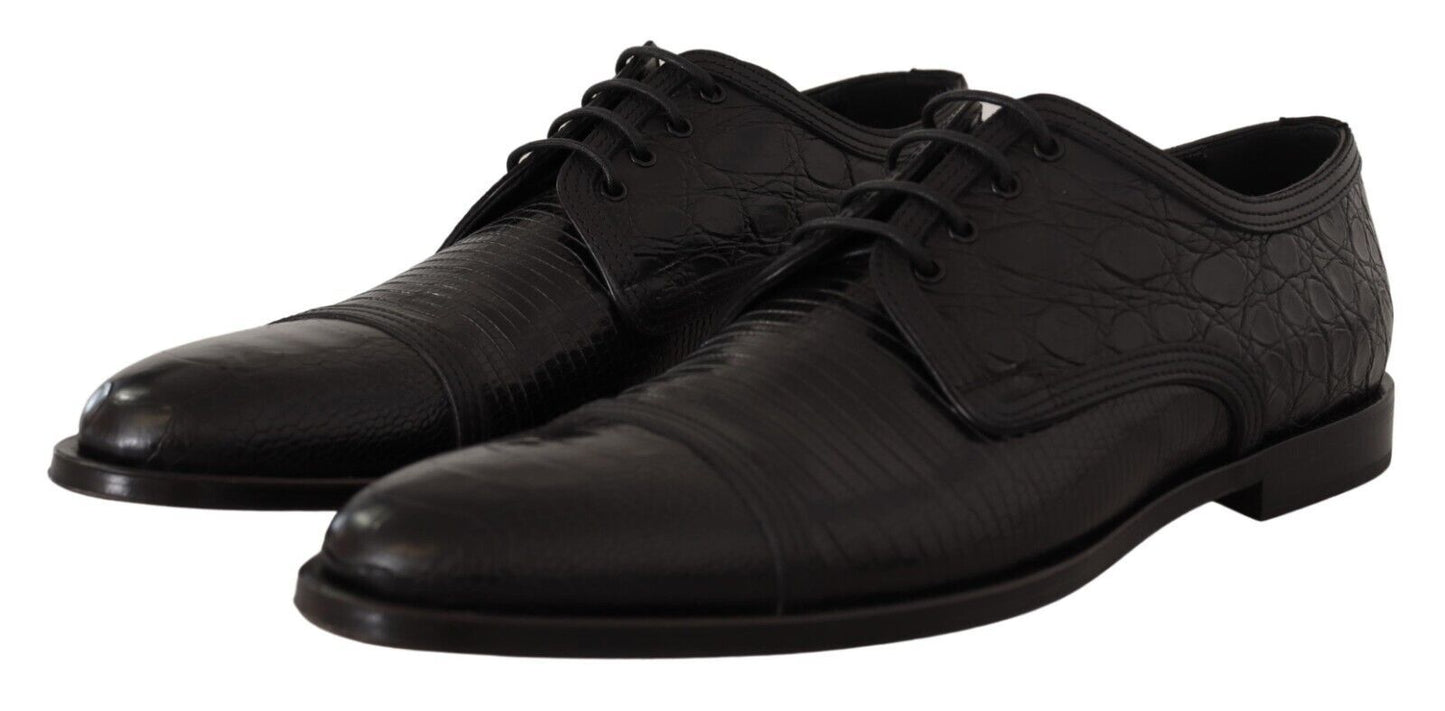 Zapatos formales con cordones de cuero exótico
