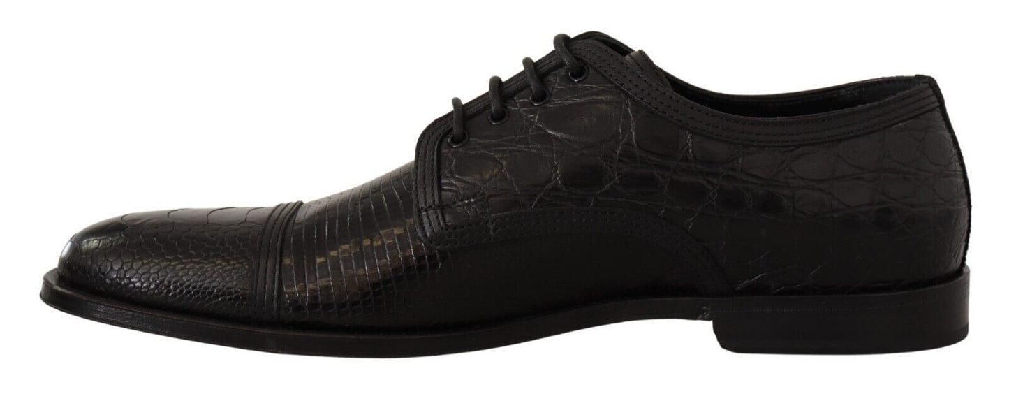 Zapatos formales con cordones de cuero exótico