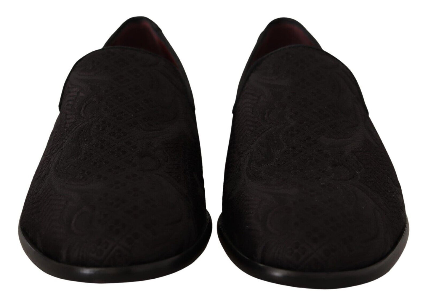Pantuflas de brocado floral negro
