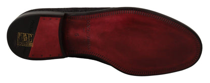 Pantuflas de brocado floral negro
