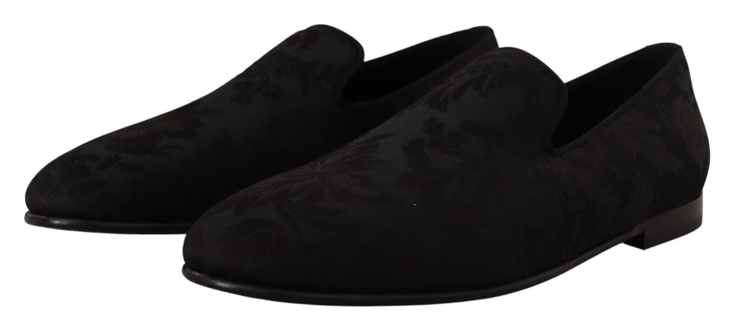 Elegantes mocasines planos de jacquard sin cordones
