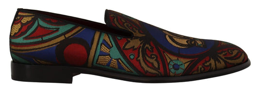 Pantuflas tipo mocasín con diseño de jacquard multicolor