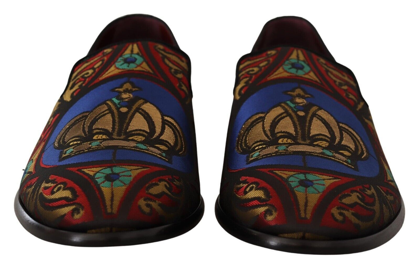 Pantuflas tipo mocasín con diseño de jacquard multicolor
