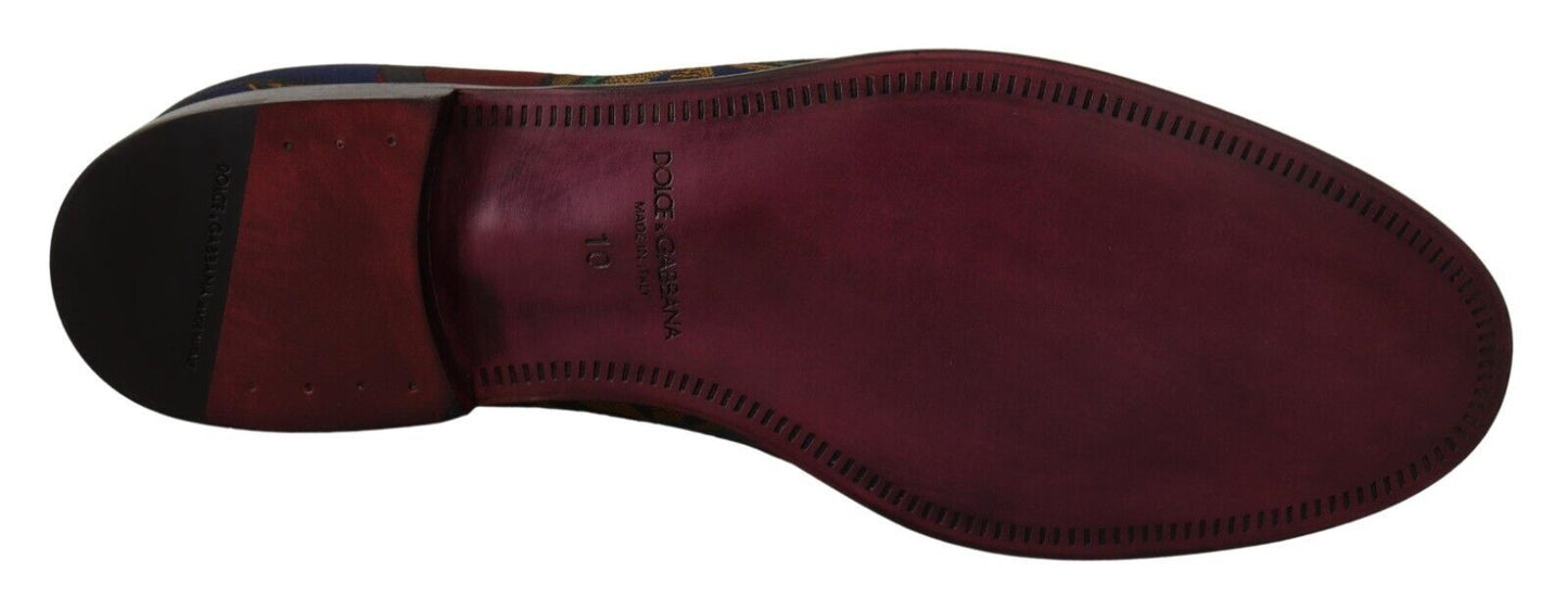 Pantuflas tipo mocasín con diseño de jacquard multicolor