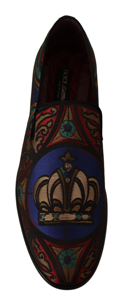 Pantuflas tipo mocasín con diseño de jacquard multicolor