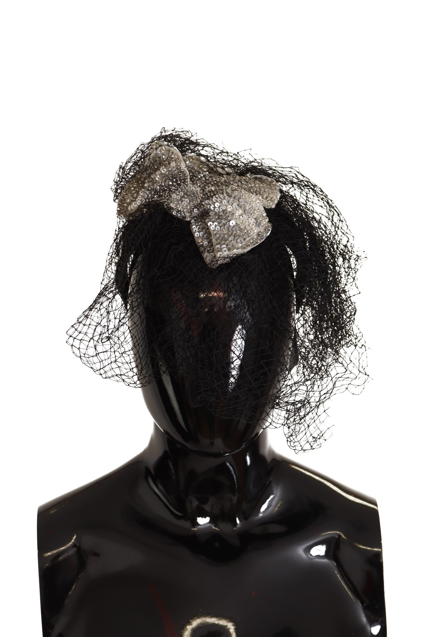Glamorosa diadema de diseñador con lentejuelas negras