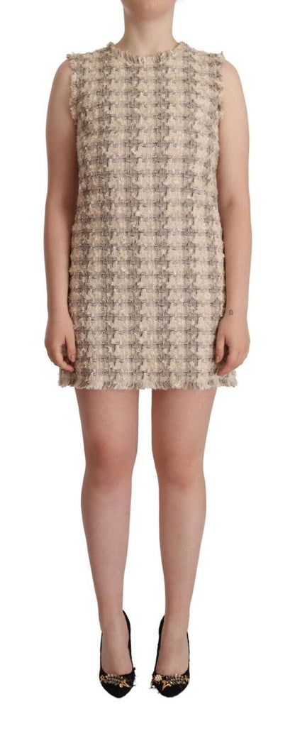 Vestido mini recto elegante a cuadros