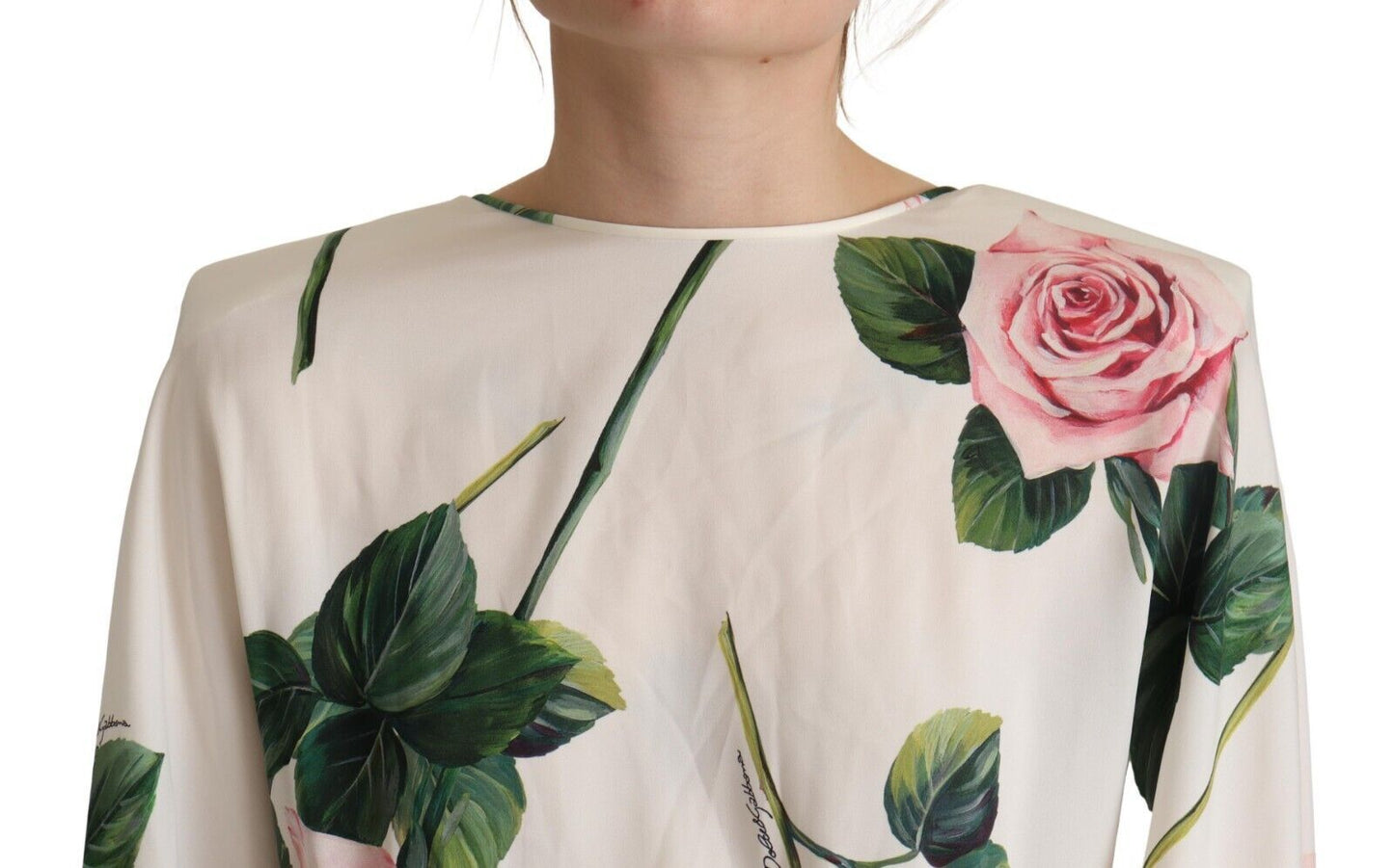 Elegante vestido de seda floral de corte A