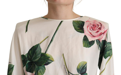 Elegante vestido de seda floral de corte A