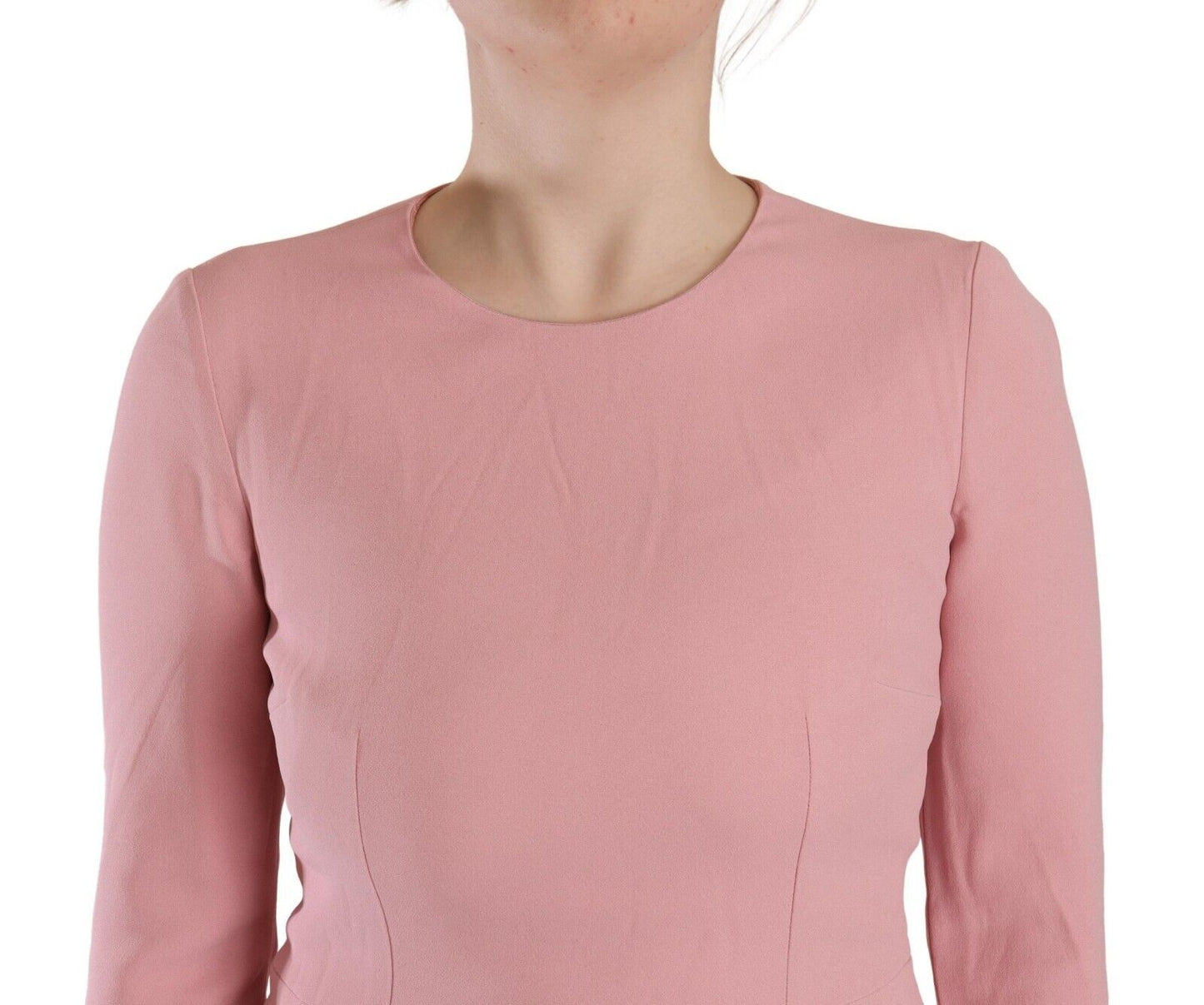 Elegante vestido rosa de corte A hasta la rodilla