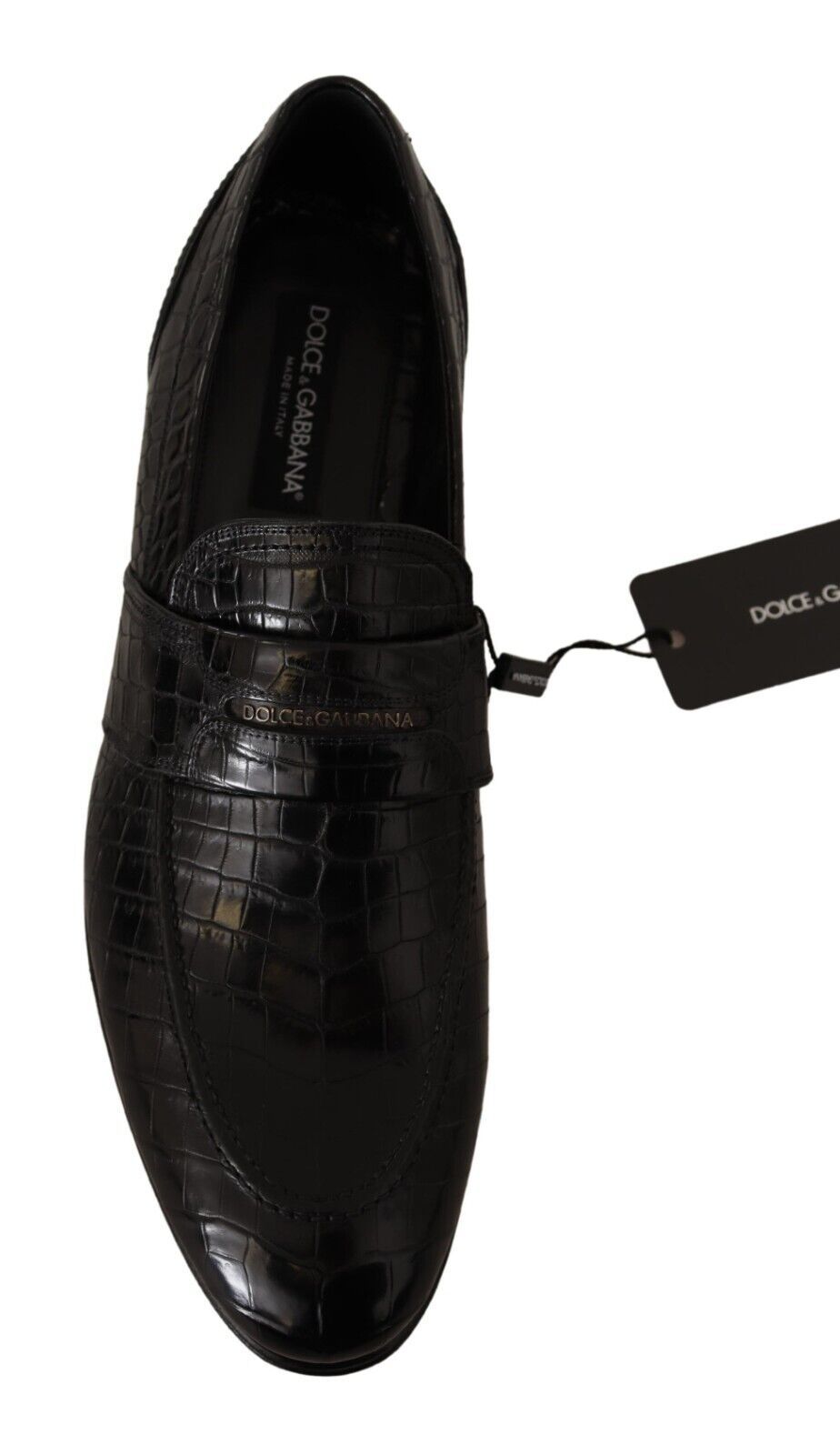 Elegantes zapatos mocasín de piel de cocodrilo